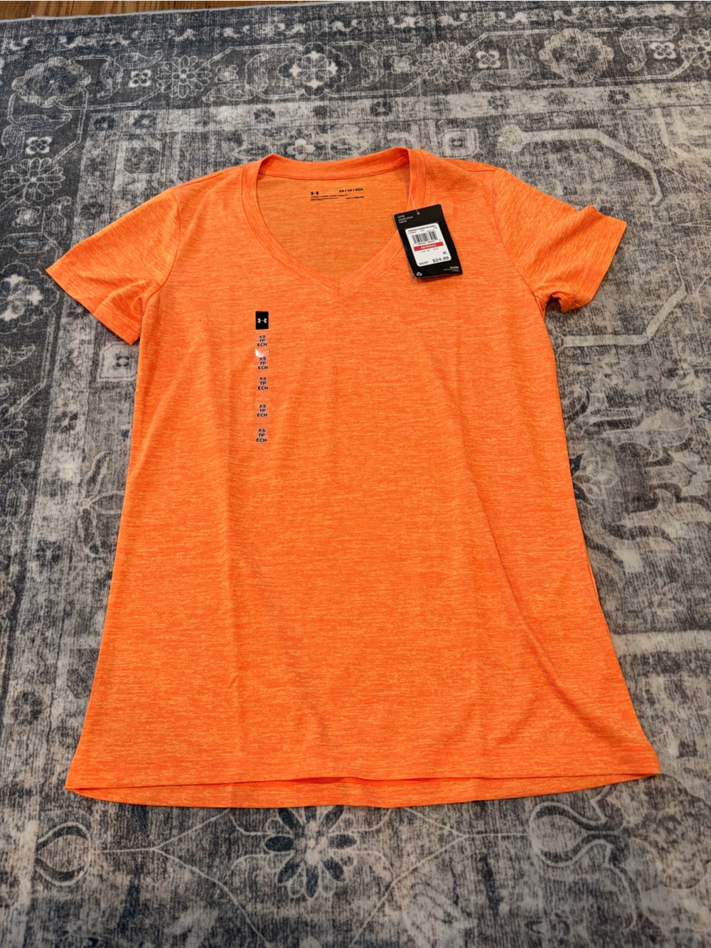Under Armour Women's V-Neck Short Sleeve Tee - Heathered Bright Orange